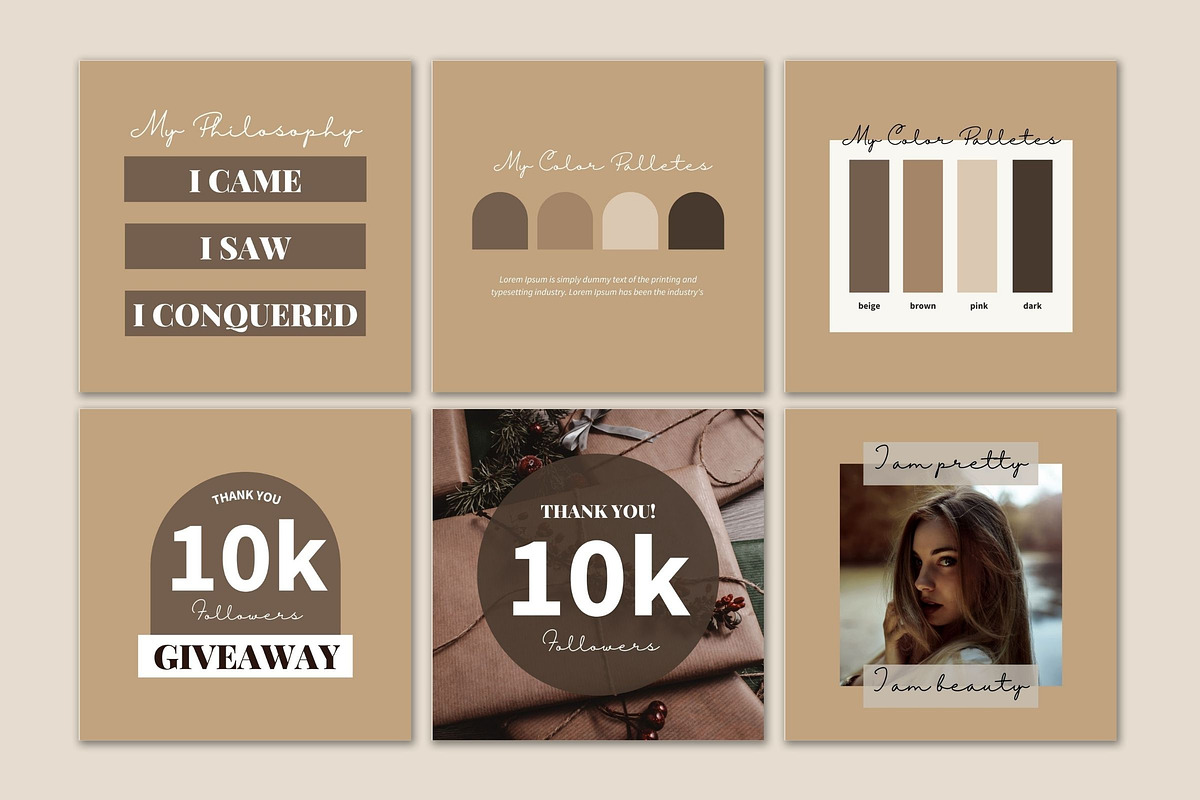 Light Brown Instagram Template Canva, a Social Media Template by bonadigitals (Photo 5 of 7)