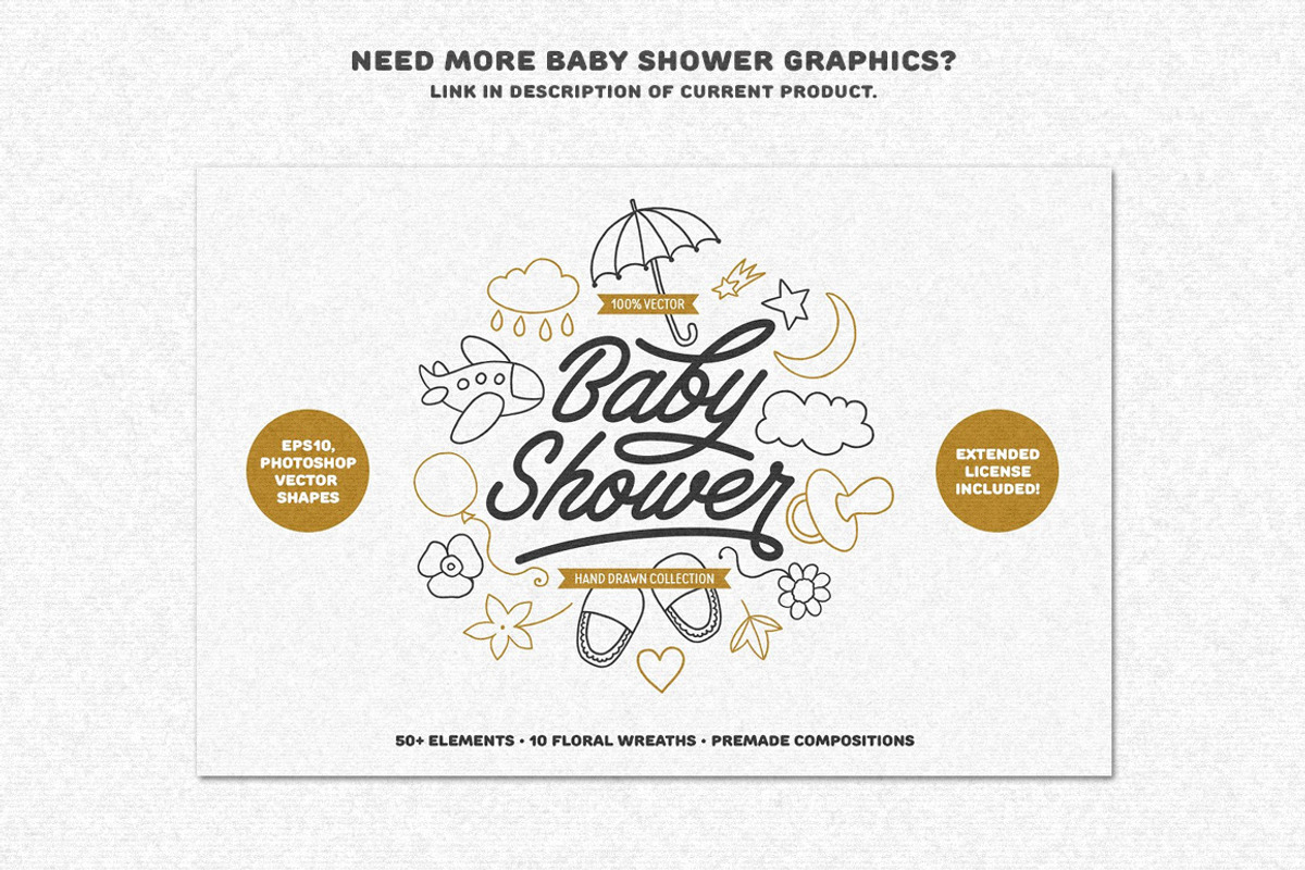 Baby Shower Design Set, a Decorative Illustration by Chelovector (Photo 4 of 4)