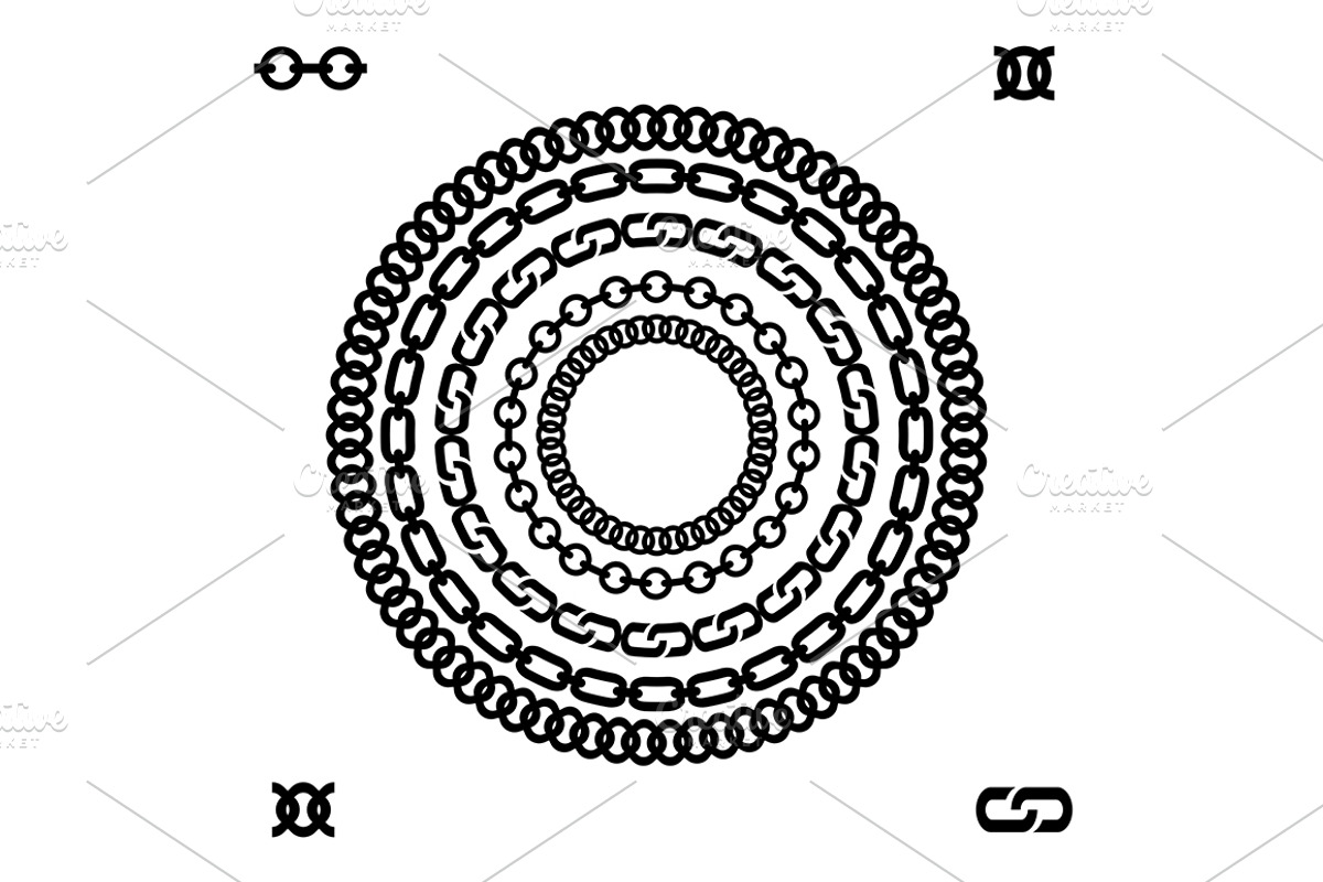 Set of 5 chains brushes. Vector, a Decorative Illustration by IMG Visuals