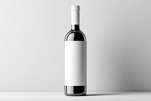 Bottle of red wine with label mockup, a Food & Drink Photo by MistyDay