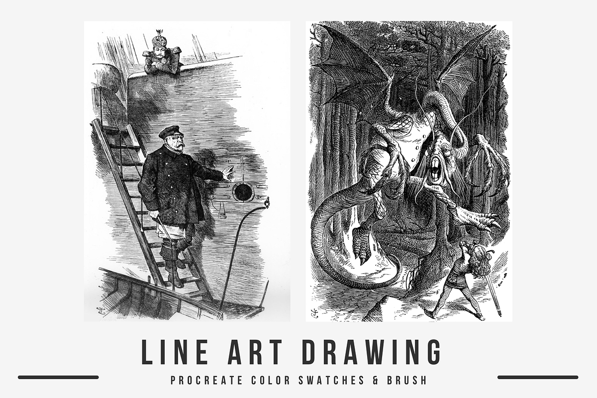 Line Art Drawing Procreate Brushes, a Brush Add-On by Digi Life (Photo 8 of 13)