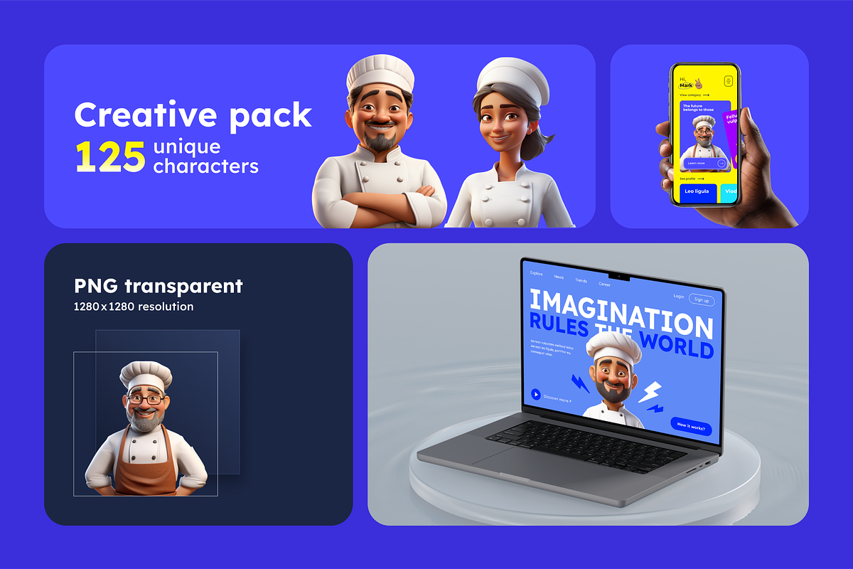 Chef Characters, a Characters & Person 3D Model by Digital Blood (Photo 2 of 11)