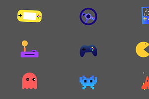 Retro Gaming Icons for After Effects, a Branding & Logo Template by FlashFXbox