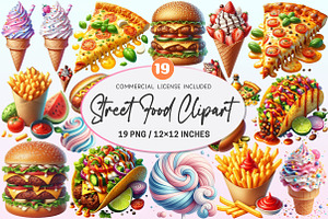 Watercolor Street Food Clipart PNG, a Graphic by CitraGraphics
