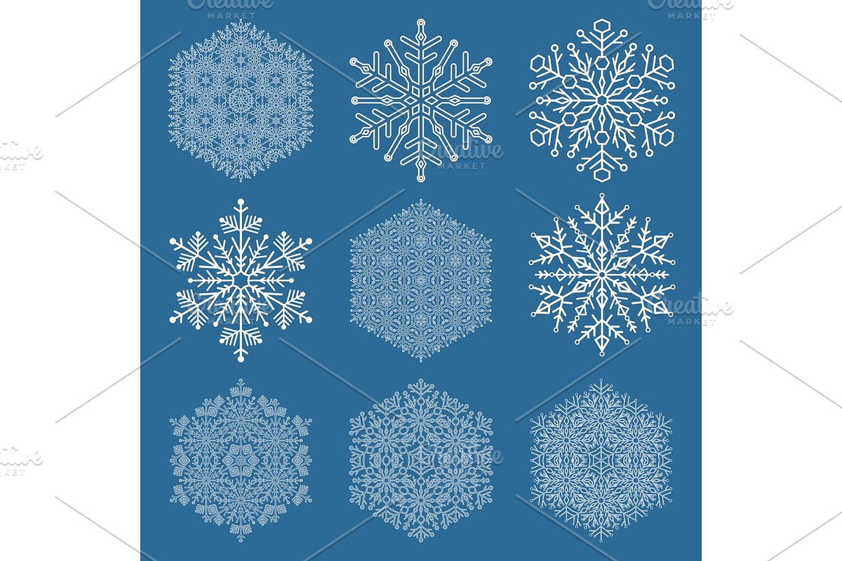 Set of Vector Snowflakes, a Decorative Illustration by FineArtStudio (Photo 1 of 3)