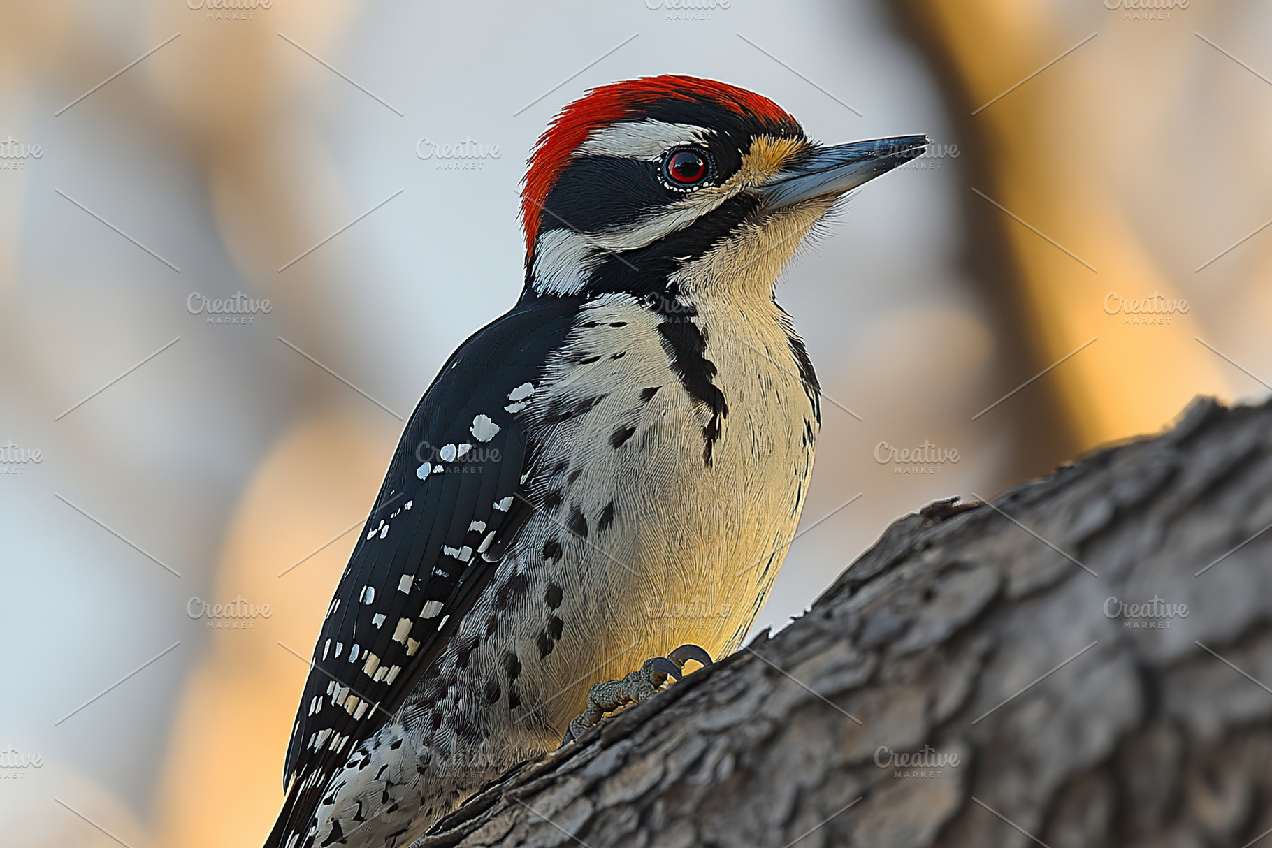 Woodpecker bird sitting on a tree branch, an Animal Photo by AlyaAnd