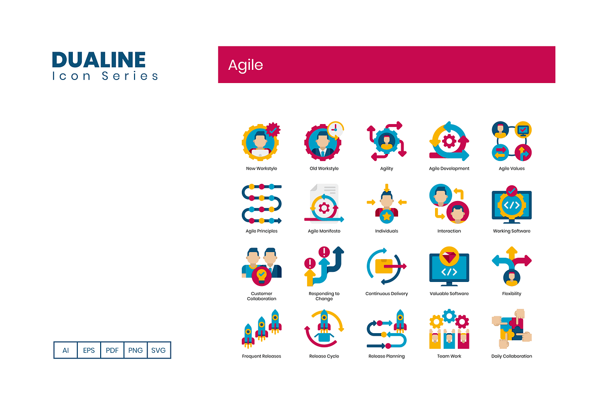 90 Agile Icons | Dualine Flat, an Icon by Flat Icons
