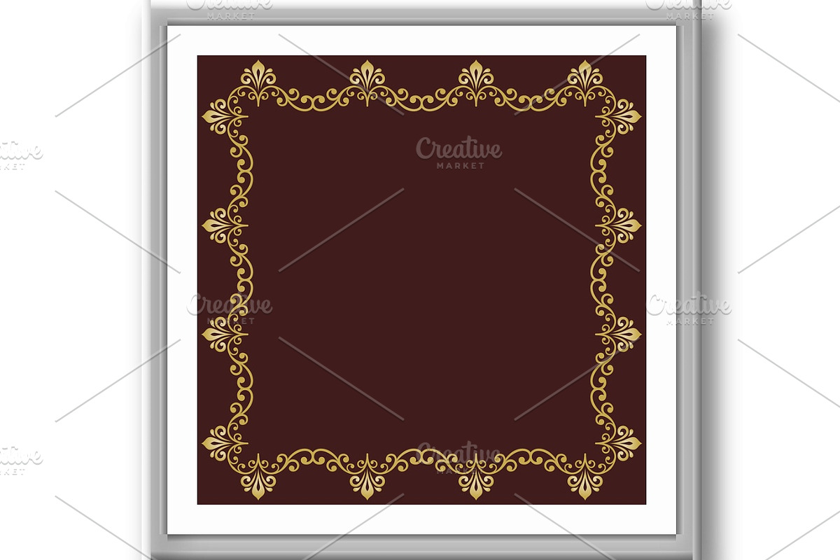 Floral Abstract Square Vector Frame, a Background Graphic by FineArtStudio