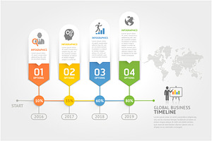 Business Timeline Elements Template.