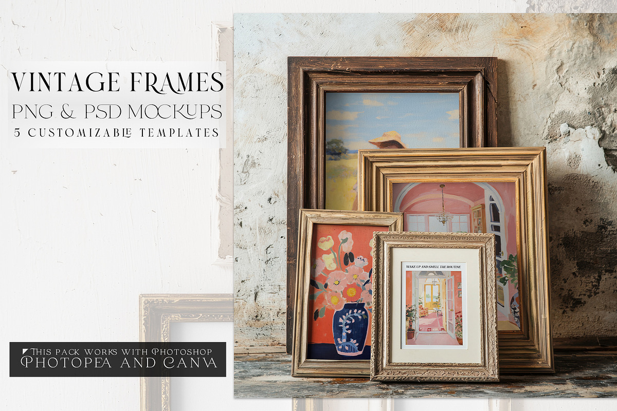 Vintage Frames PNG & PSD Mockups, a Product Mockup by mock-ups (Photo 1 of 10)