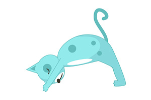 Yoga cat in bridge asana vector cute