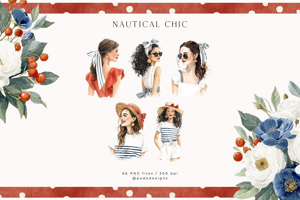 Nautical Chic Collection, a Decorative Illustration by PeDe Designs (Photo 3 of 29)