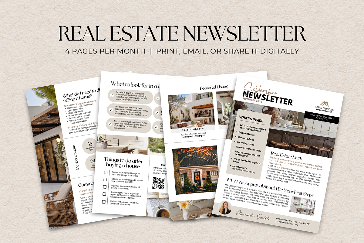 12 Month Real Estate Newsletter, a Brochure Template by ShopRShop (Photo 3 of 9)
