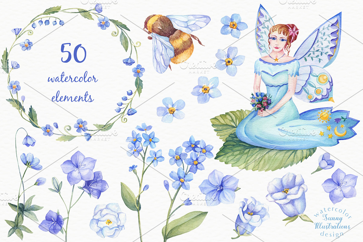 SALE! Blue Fairy Tale, a Decorative Illustration by Irina Diasli (Photo 3 of 10)