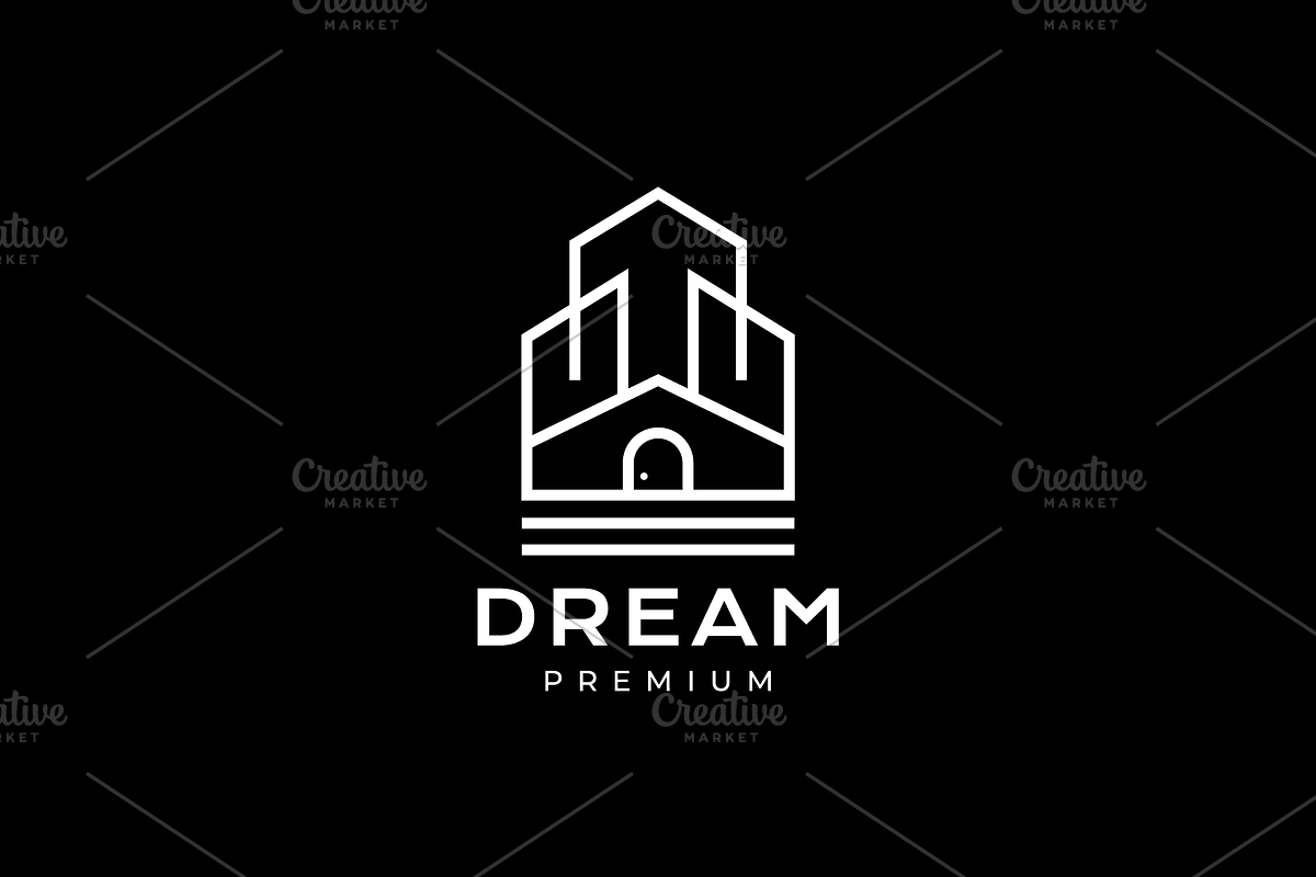 future house real estate line logo, a Branding & Logo Template by devastd