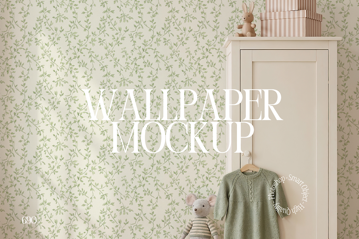 PSD Nursery Wallpaper Mockup, a Mockup by First Impression Mockups (Photo 1 of 4)
