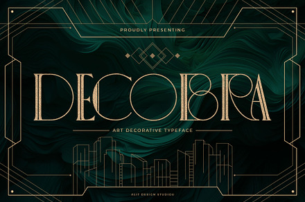 Decobra Art Deco Font, a Serif Font by alit design