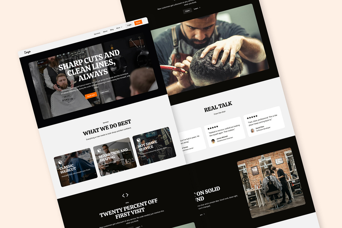 Barber Shop Landing Page, a Landing Page Template by RPWDS (Photo 2 of 3)