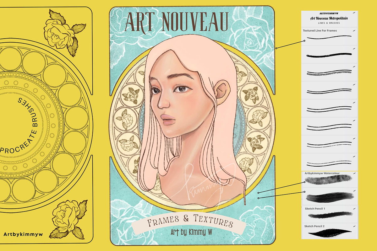 Procreate Art Nouveau Frames Brushes, a Brush Add-On by Artbykimmyw (Photo 5 of 9)
