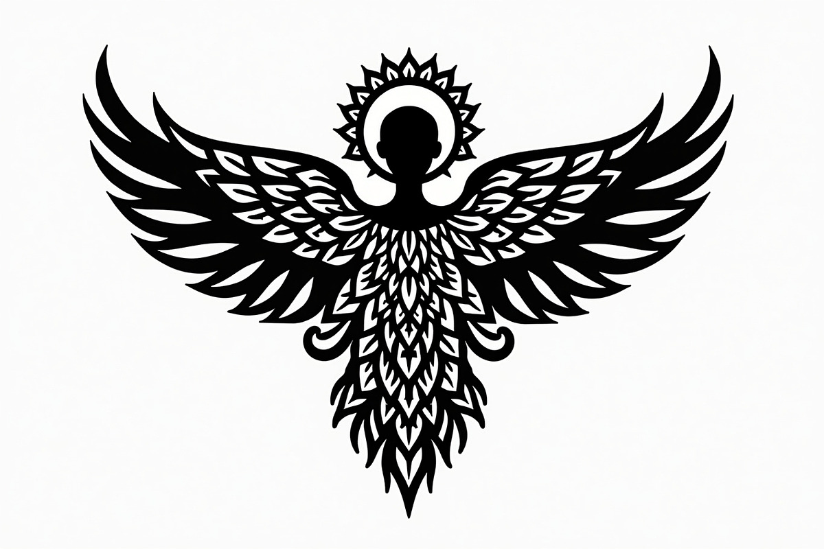 Ornate Angel Silhouette Graphic, an Illustration by Designs_River (Photo 7 of 9)