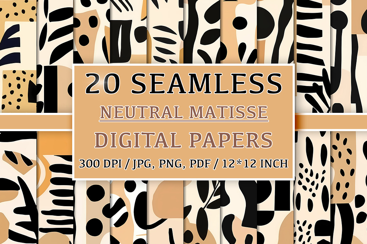 20 Seamless Matisse-style Patterns, a Pattern Graphic by Nordic Design (Photo 1 of 9)