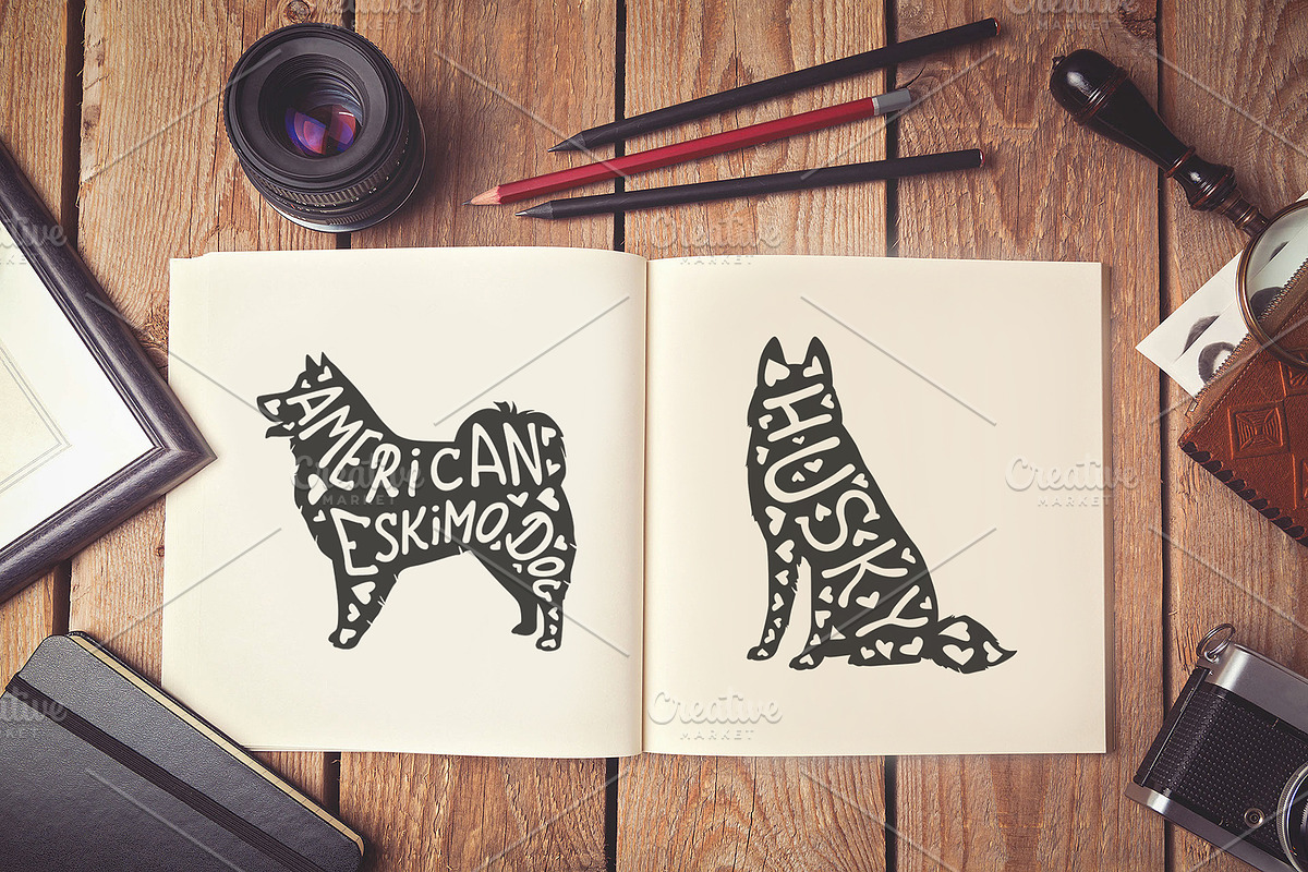 North breeds and Spitz Silhouettes, an Animal Illustration by pet design shop (Photo 8 of 10)