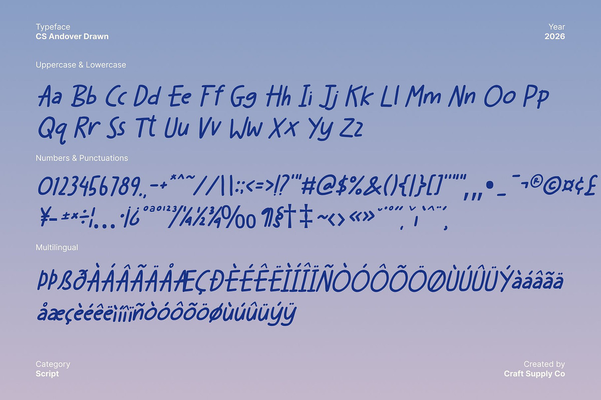 CS Andover Drawn, a Sans Serif Font by Craft Supply Co. (Photo 8 of 8)
