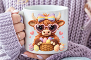 Crochet Easter Highland Cow PNG, an Illustration by DreamCafeArt (Thumbnail 5 of 6)