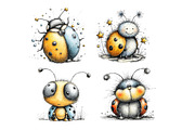 Whimsical ladybug Clipart Bundle, an Illustration by Designworld (Thumbnail 4 of 5)