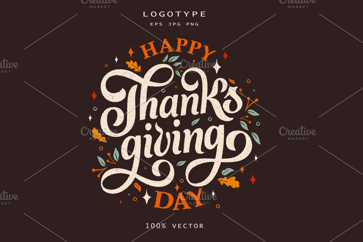 Thanksgiving logotype, a Poster Template by Anna's Lettering (Photo 1 of 3)