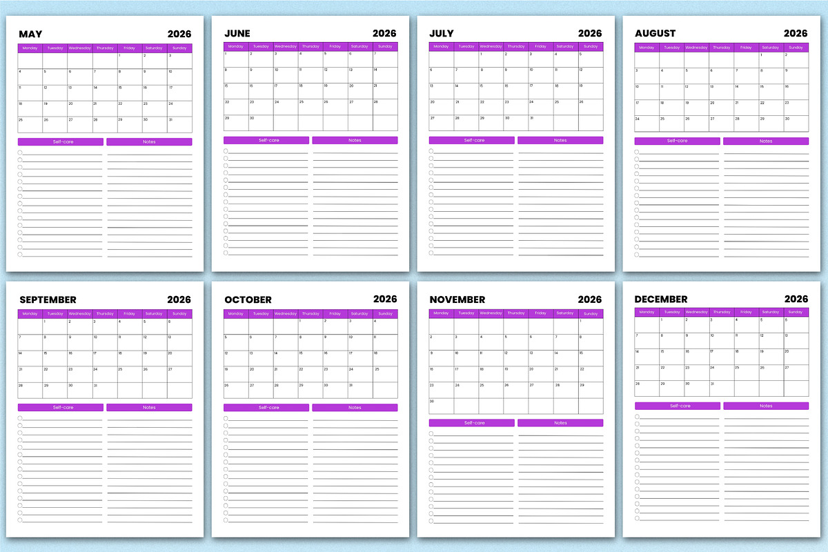 5 Year Monthly Agenda (2026–2030), a Stationery Template by Shumaya (Photo 3 of 11)