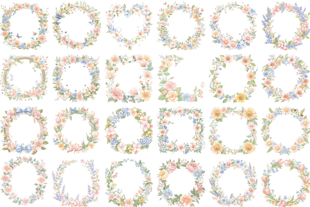 Hand-Drawn Spring Frames Clipart, an Illustration by designcity5 (Photo 2 of 5)