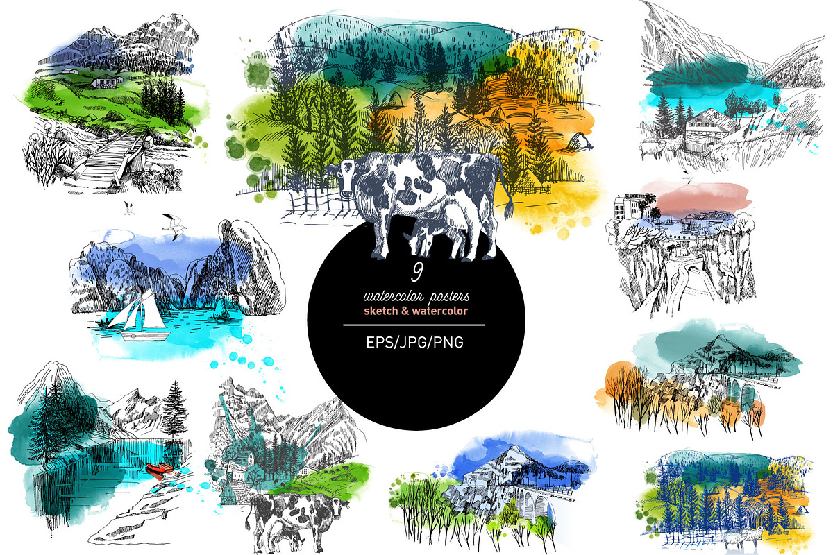 Mountains landscapes, an Animal Illustration by Tatiana Davidova (Photo 2 of 5)