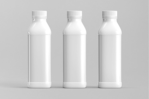 Square Plastic Bottle Mock-up