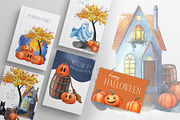 Watercolor Halloween illustrations, a Seasonal Illustration by DamriNa art (Thumbnail 6 of 6)