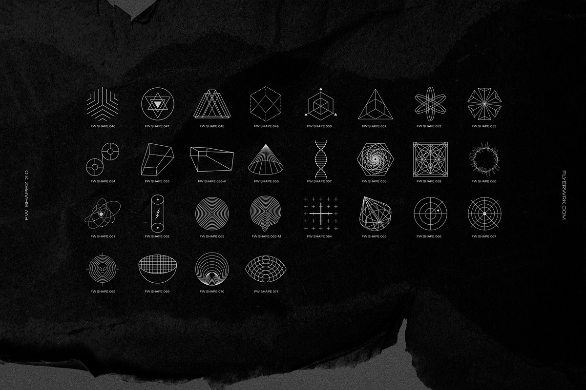 200 Retro Futuristic Shapes, an Object Graphic by FLYERWRK (Photo 4 of 13)