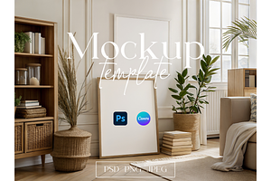 Elegant Boho Frame Mockup in Sunlit, a Product Mockup by MockupWizard