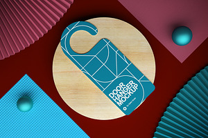 Door Hanger Top View Mockup