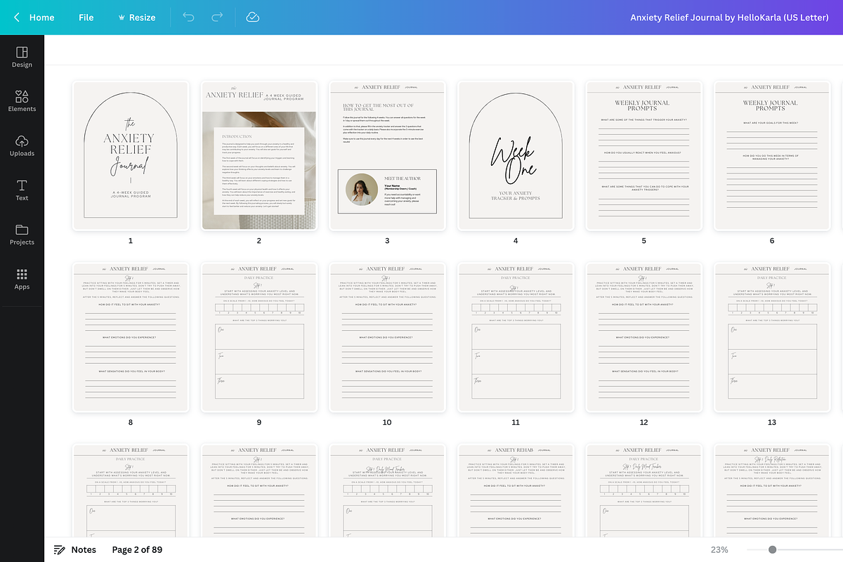 Anxiety Relief Journal Canva, a Presentation Template by HelloKarla (Photo 8 of 8)
