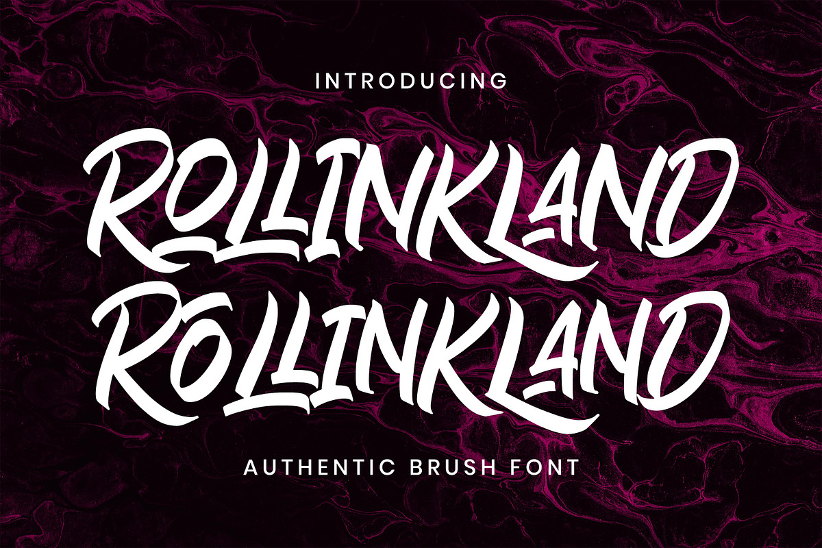 Rollinkland - Authentic Brush Font, a Font by Almarkhatype (Photo 1 of 10)