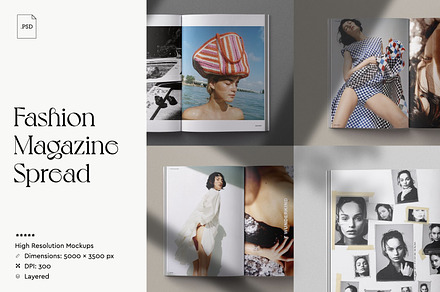 Fashion Magazine Spread Mockup, a Books & Magazine Mockup by ReAffirm