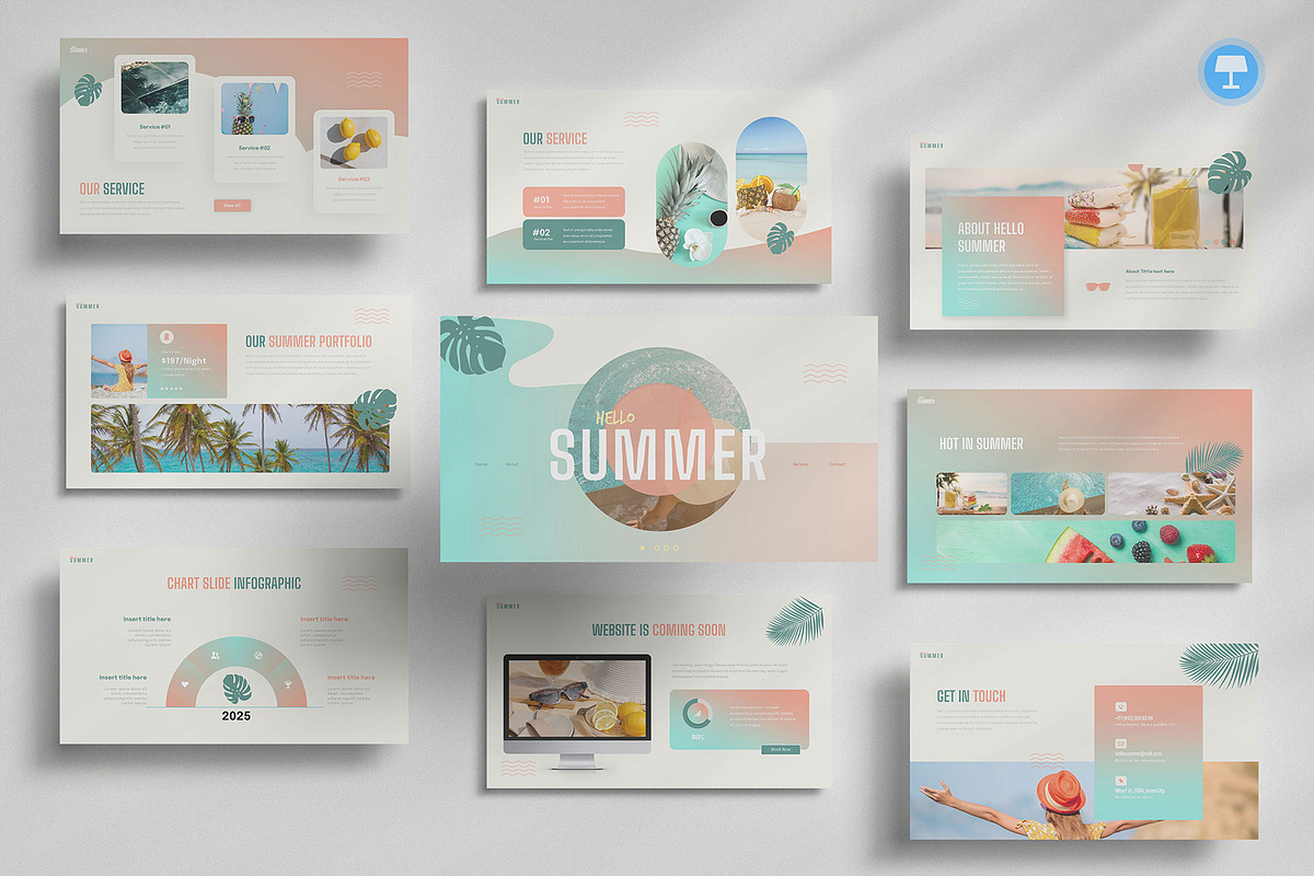Hello Summer Keynote, a Presentation Template by Pixslides (Photo 1 of 6)