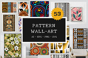 Pattern Wall Art Printable Set, a Wallpaper Graphic by Helospace (Thumbnail 1 of 10)