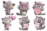 Valentine cat clipart, an Illustration by Designworld (Thumbnail 3 of 5)