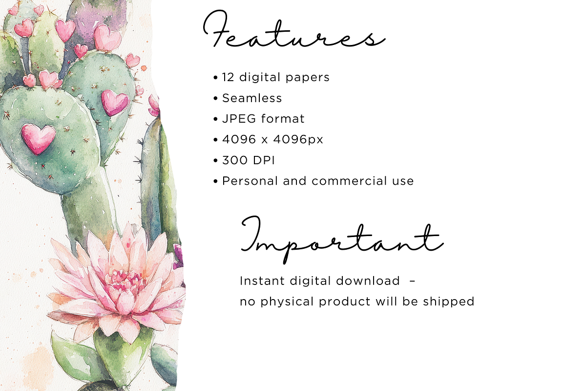 Valentine Cactus Seamless, an Illustration by Mashimara (Photo 3 of 4)