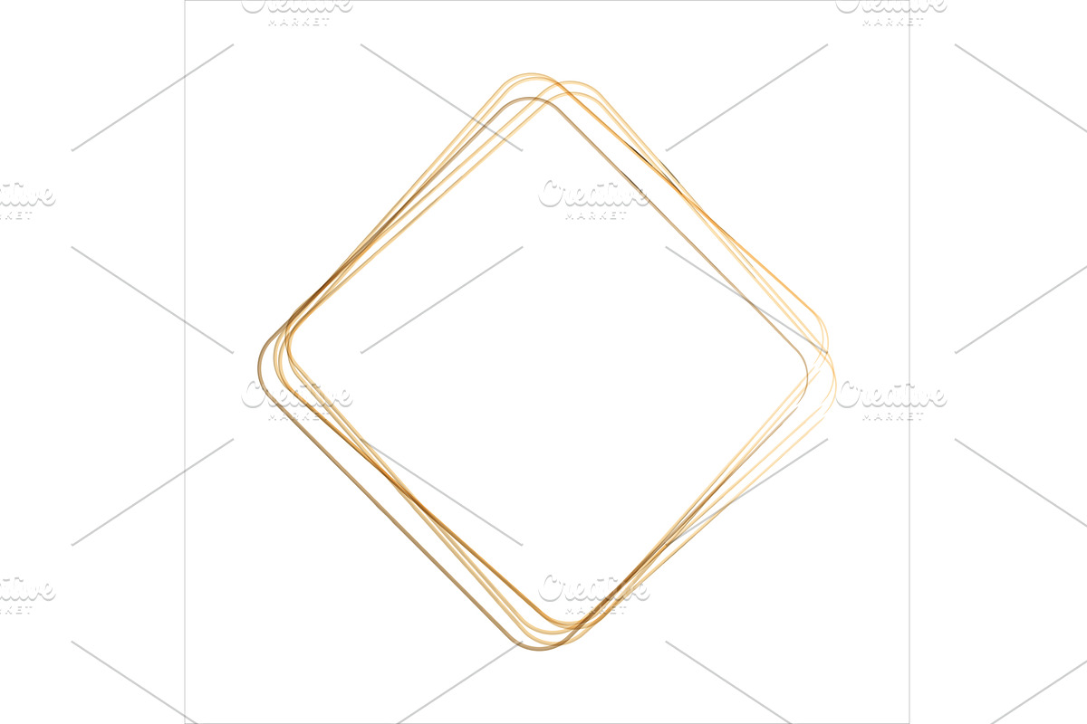 Elegant watercolor diamond frame, an Illustration by okskukuruza