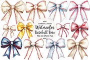 Baseball Coquette Bow Clipart, an Illustration by OK Design (Thumbnail 1 of 5)
