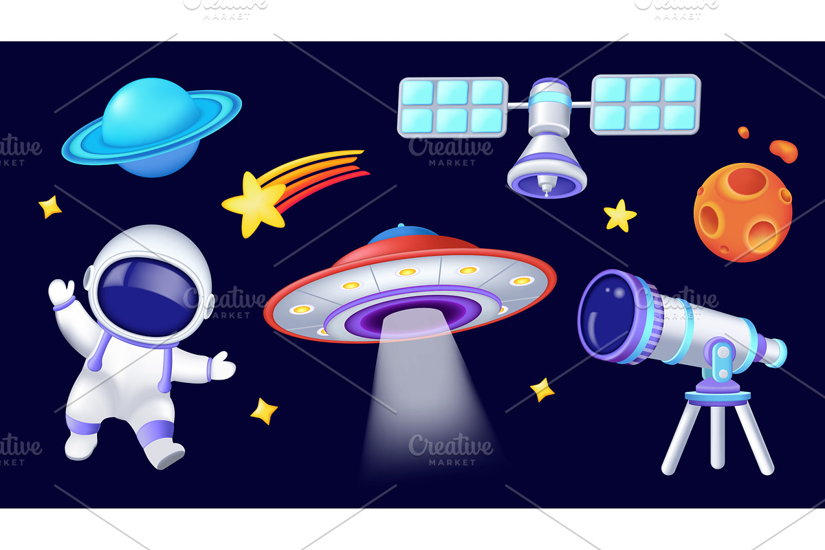 Space 3D Illustrations, an Object Illustration by alexdndz