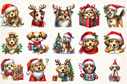 Funny Christmas Dog Portraits Clipar, an Illustration by Libby Wishes (Thumbnail 2 of 7)