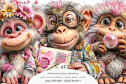 Valentines Day Monkey Sublimation, an Illustration by SinaCreation (Thumbnail 1 of 11)